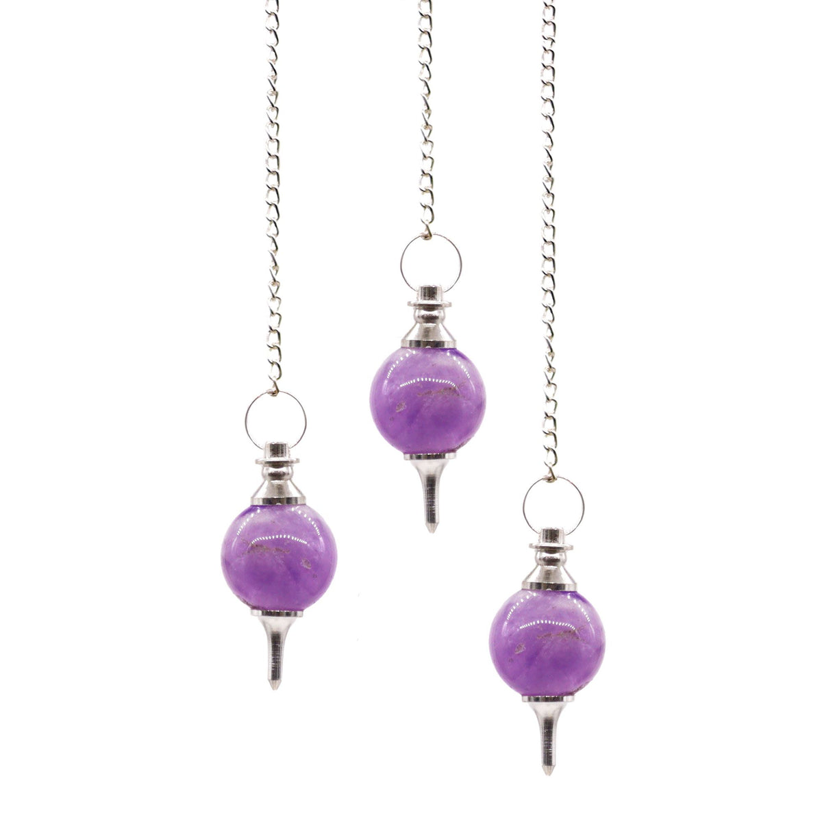 Pendule à sphère en améthyste