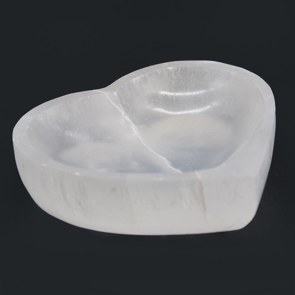 Coupelle cœur en sélénite – 15 cm