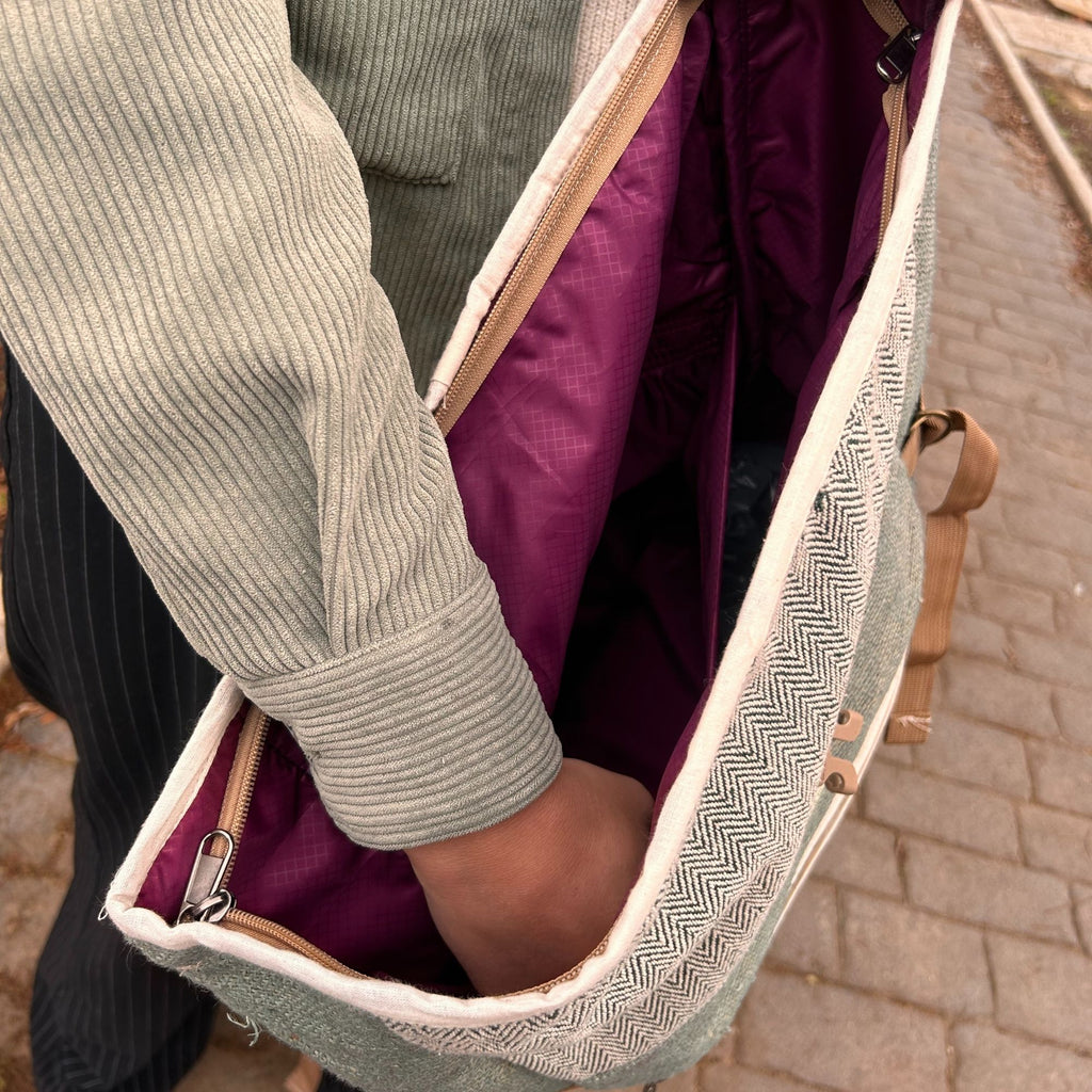 Sac à Dos de Trek en Chanvre – Rolling Sauge | Artisanal Népal