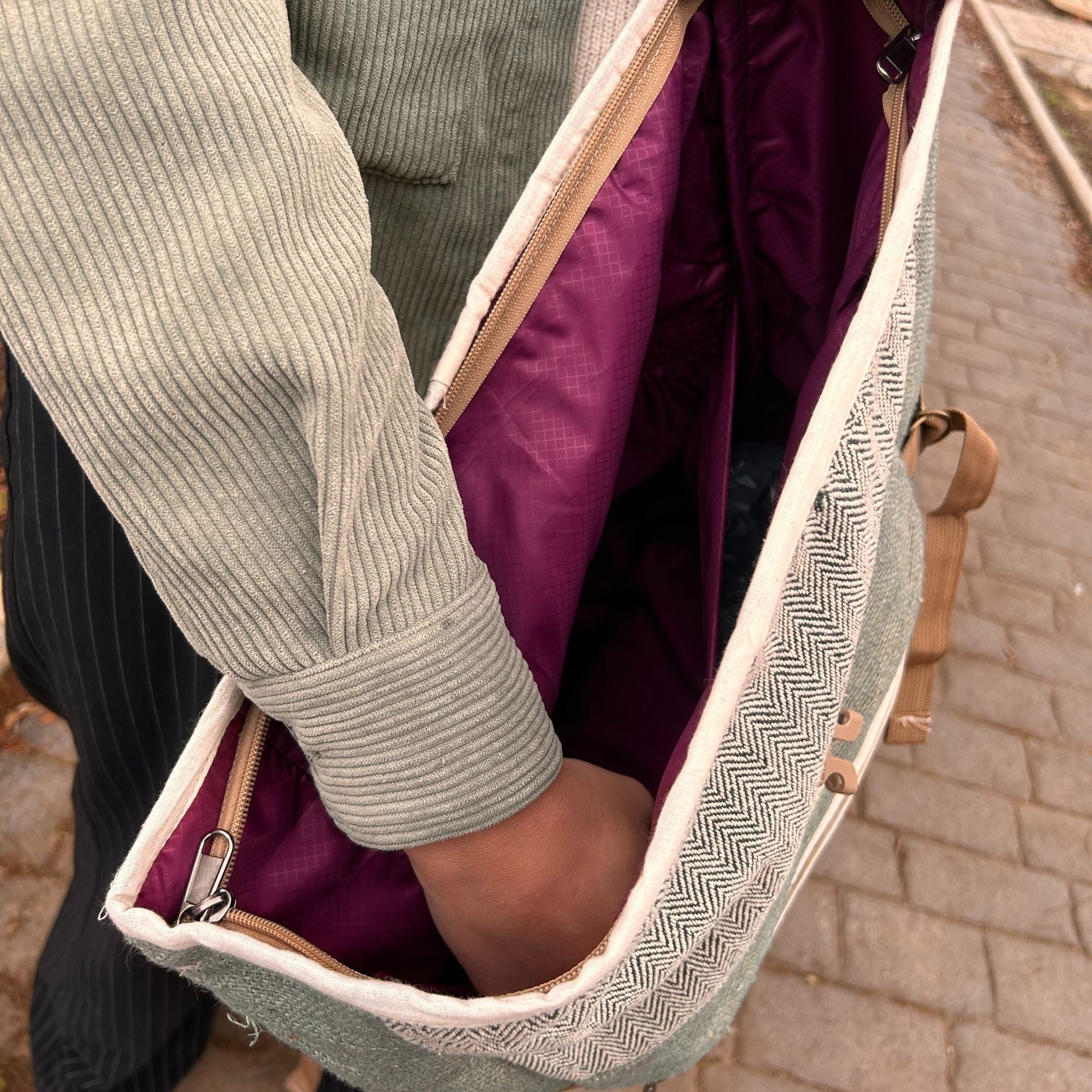 Sac à Dos de Trek en Chanvre – Rolling Sauge | Artisanal Népal