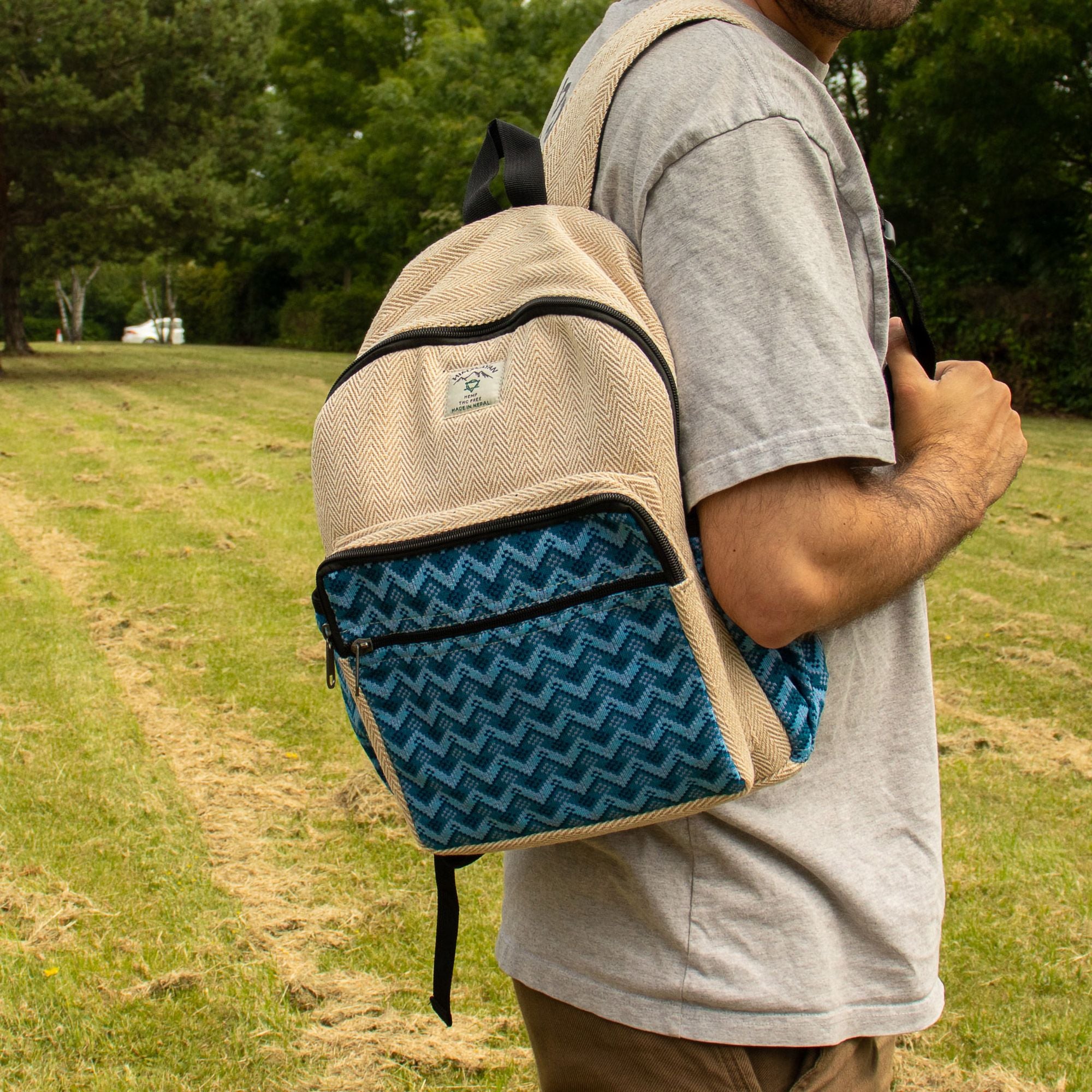 Sac à Dos Standard Katmandou – Motif Dhaka Traditionnel | 34x27x10cm | Artisanal Népal