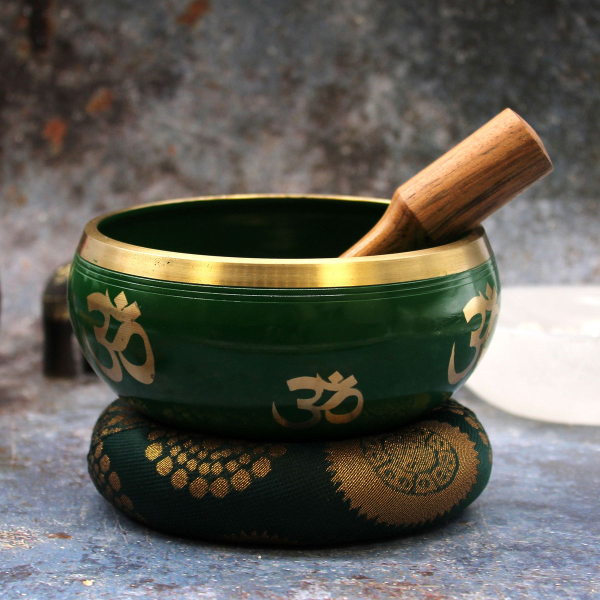 * Grand coffret de bol chantant vert Arbre de vie, 14 cm