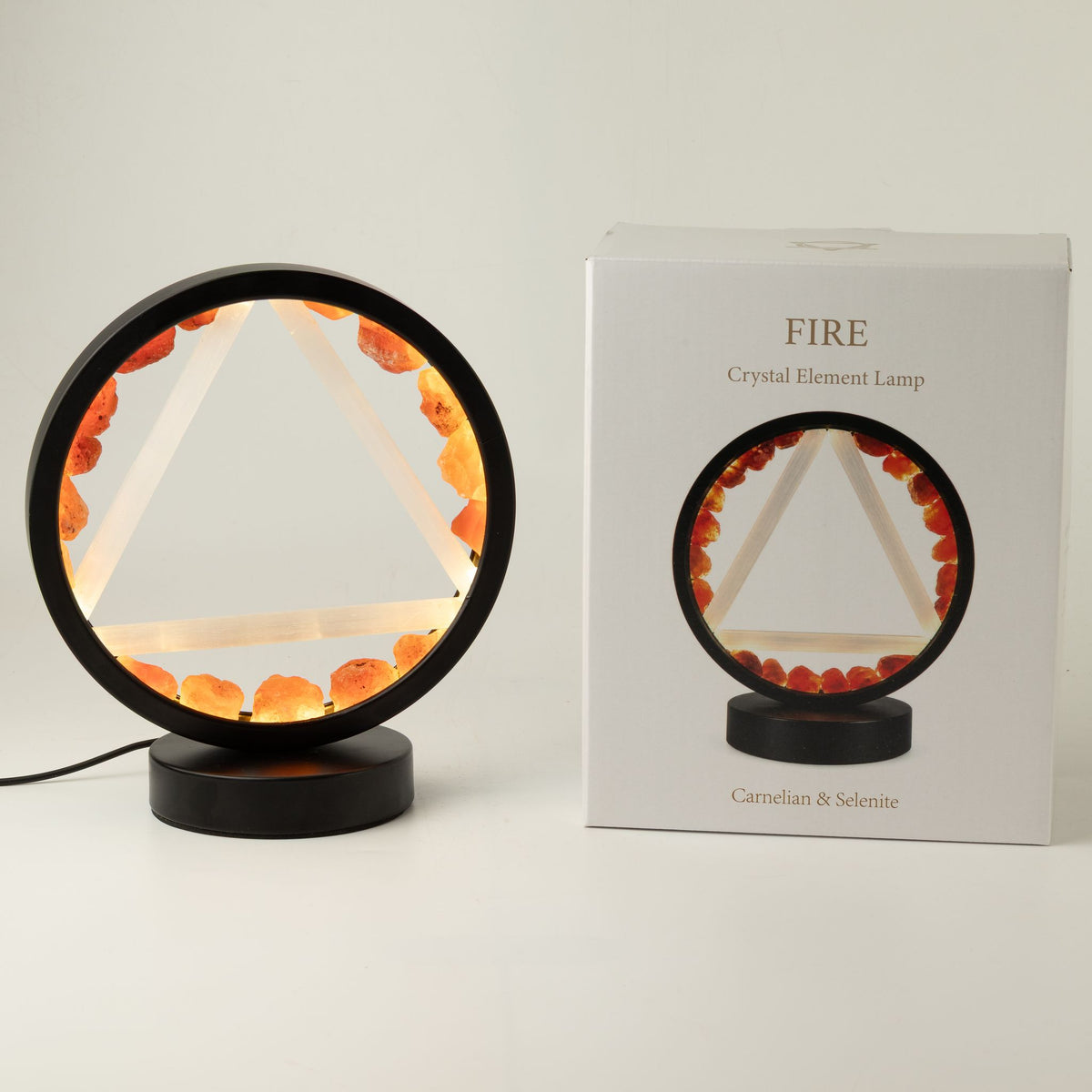 * Lampe halo Feu – Cornaline et sélénite