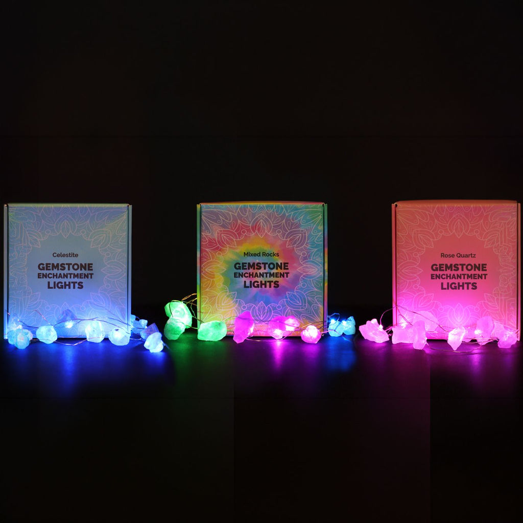 Guirlande lumineuse en quartz rose, alimentation USB