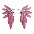 * Boucles d’oreilles fées en verre vintage rose pâle