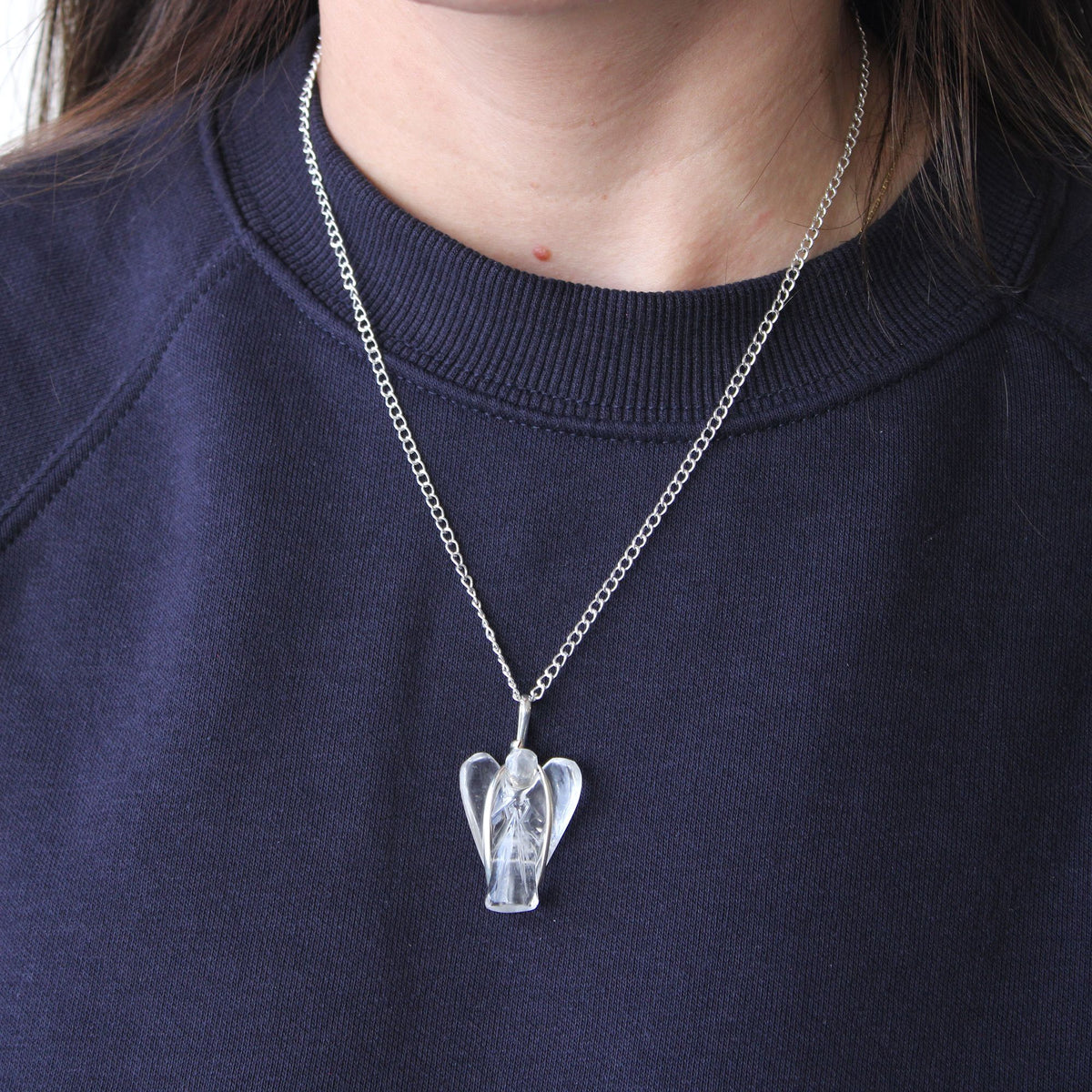 Pendentif ange gardien en améthyste - avec chaîne