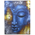 * Tableau Bouddha au visage bleu, style abstrait, 60 × 80 cm