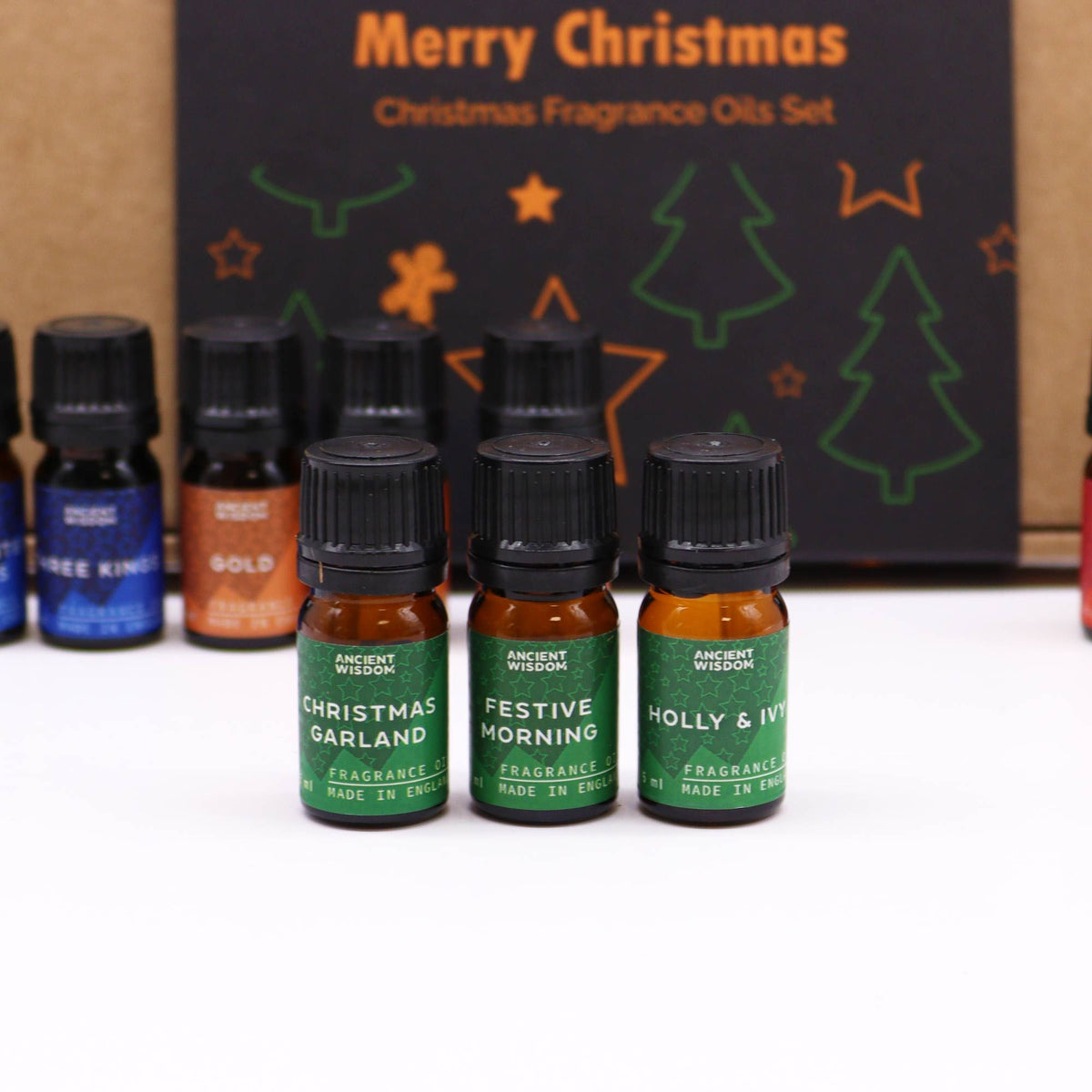 * Coffret d’huiles parfumées Senteurs sacrées de Noël – 12 × 5 ml