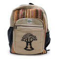 Grand Sac à Dos en Chanvre – Motif Arbre de Bodhi | Artisanal Népal