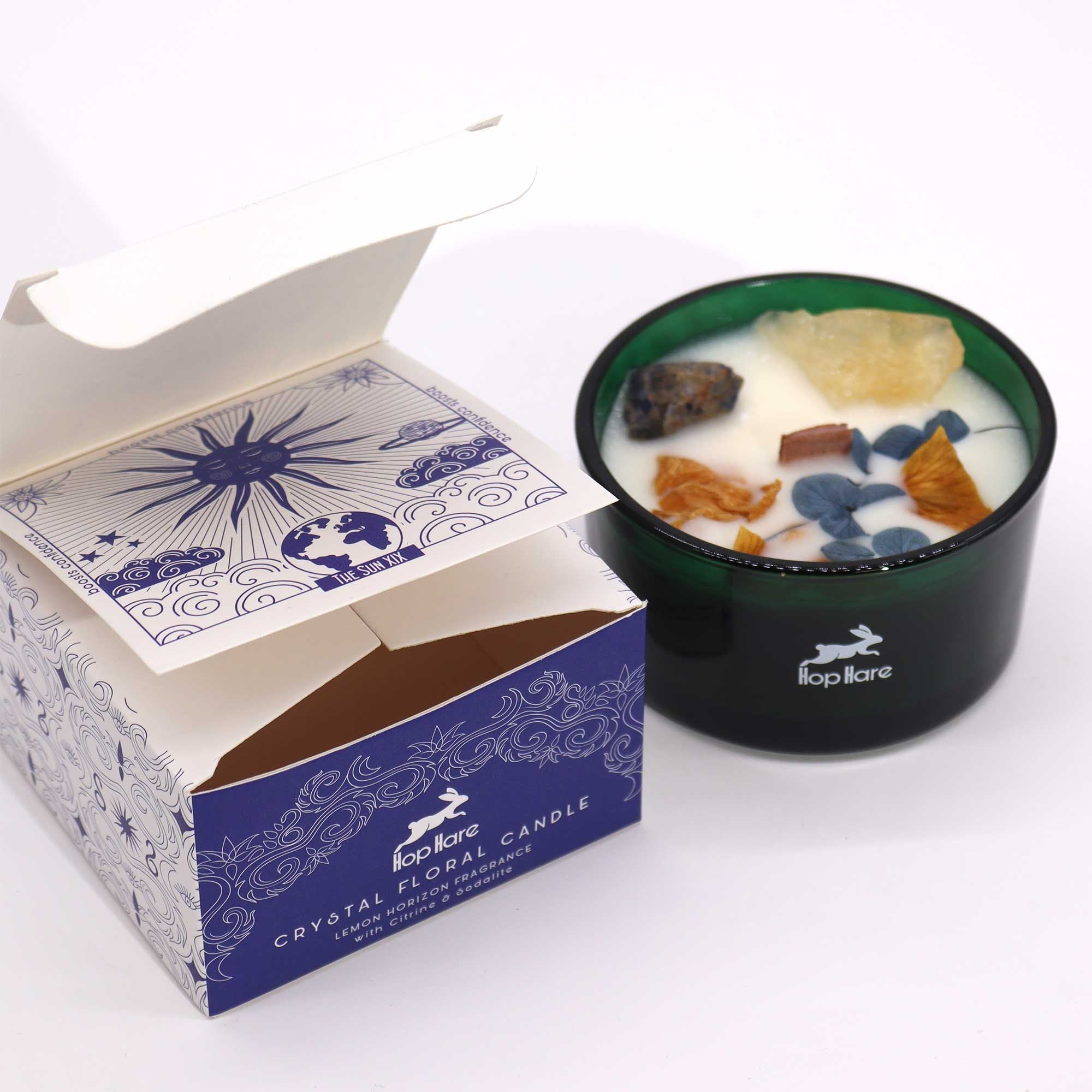 Bougie Magique aux Fleurs & Cristaux Hop Hare – Le Soleil