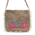 Sac À Franges Broderie Vélo – Jute Artisanal Bali | Ultra-Léger 94g | Brodé Main