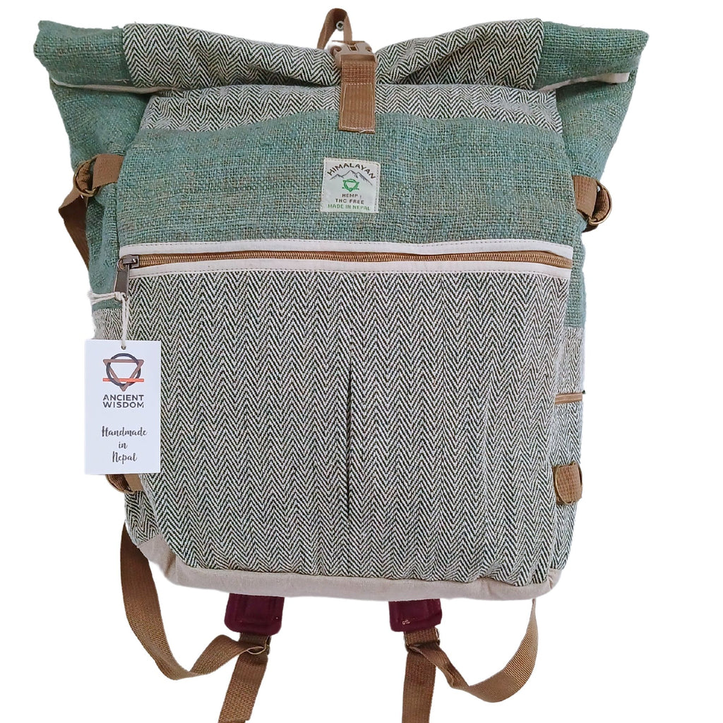 Sac à Dos de Trek en Chanvre – Rolling Sauge | Artisanal Népal