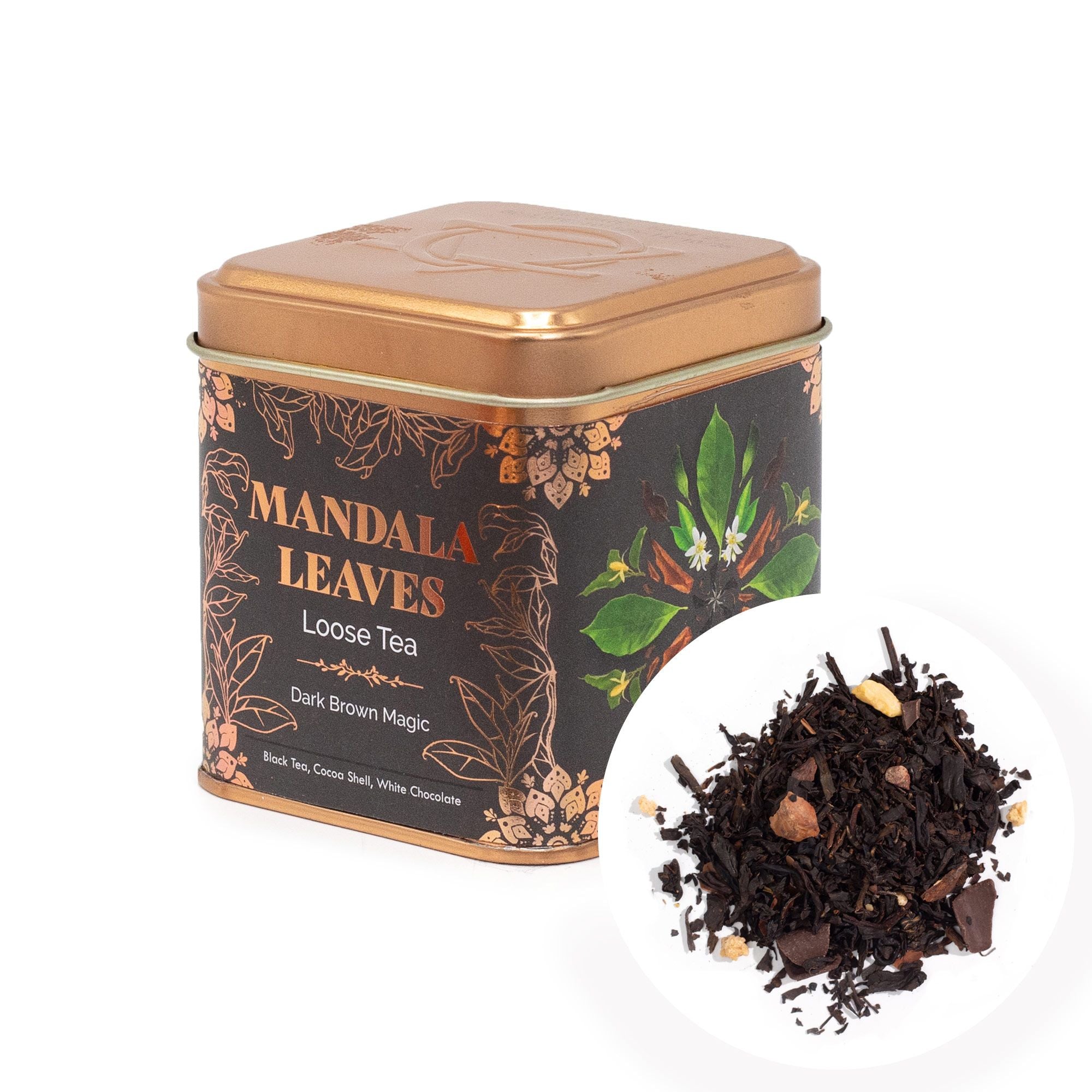 Thé Noir Dark Brown Magic 50g – Mélange Chocolat & Amande Artisanal | Boîte Métallique