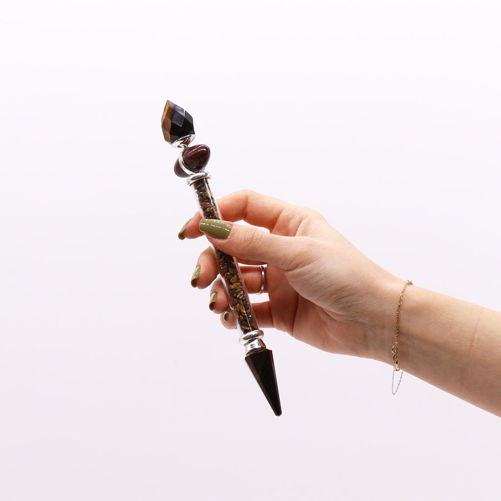 * Baguette magique Shiva Lingam en œil de tigre – Confiance