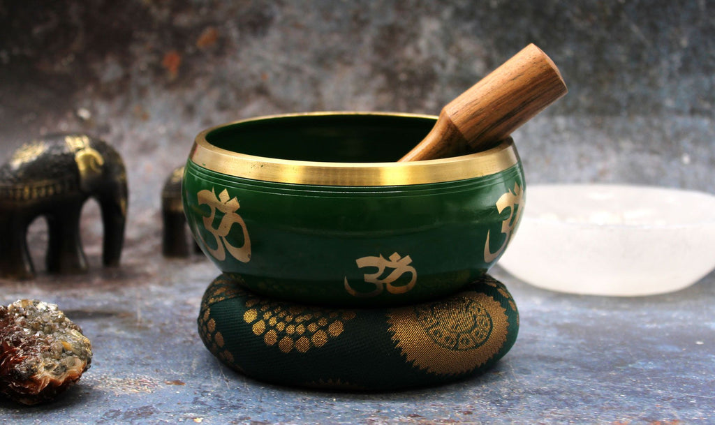 * Grand coffret de bol chantant vert Arbre de vie, 14 cm
