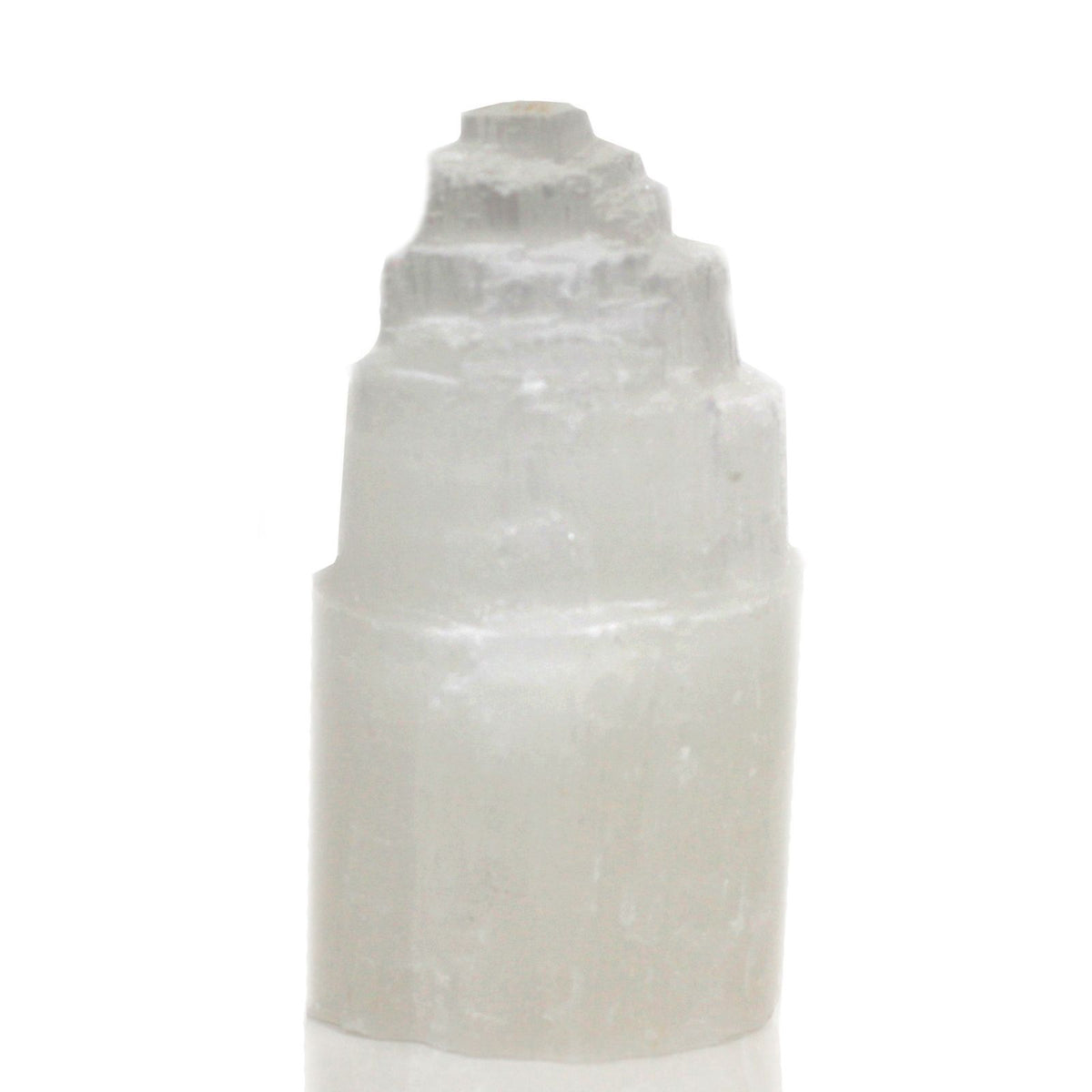 Lampe tour en sélénite naturelle – 15 cm