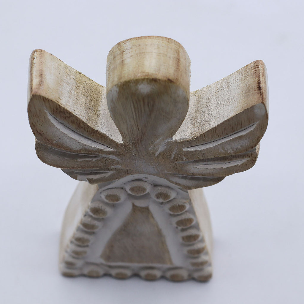 * Ange en bois de manguier – Finition blanchie