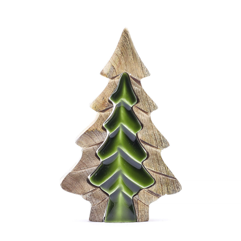 * Perdu dans la forêt – Petite décoration en bois sapin dans un sapin – 15 × 10 cm