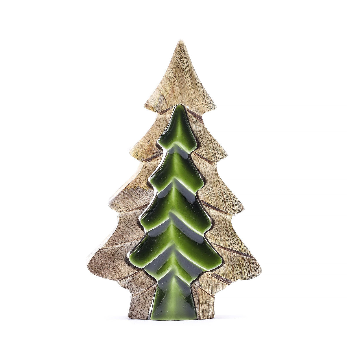 * Perdu dans la forêt – Petite décoration en bois sapin dans un sapin – 15 × 10 cm