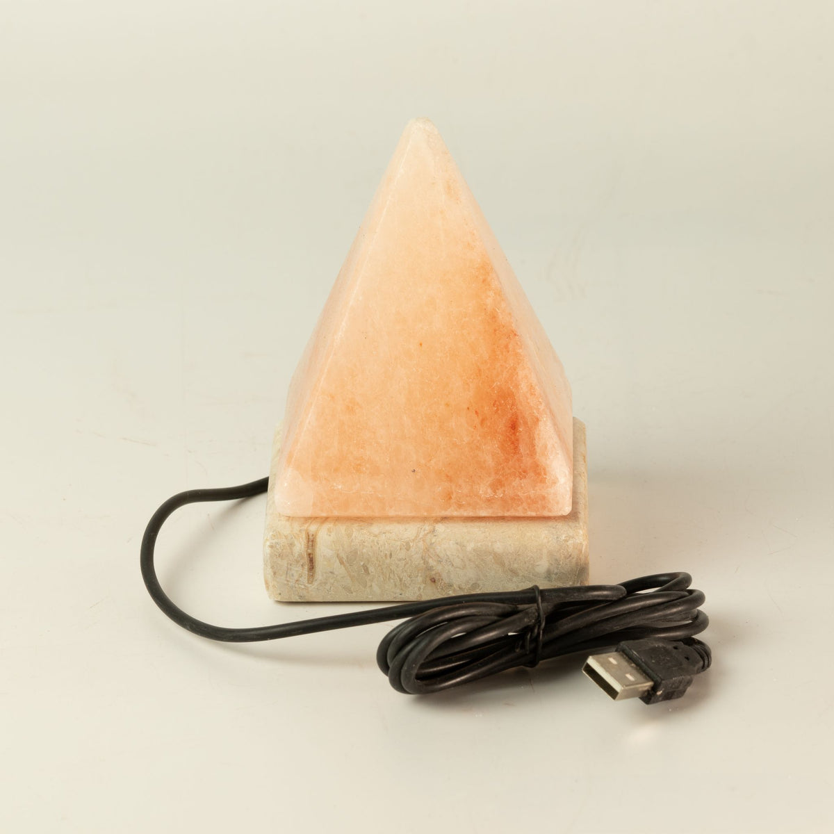 * Lampe en sel de l’Himalaya USB en forme de pyramide, 9 cm, lumière multicolore