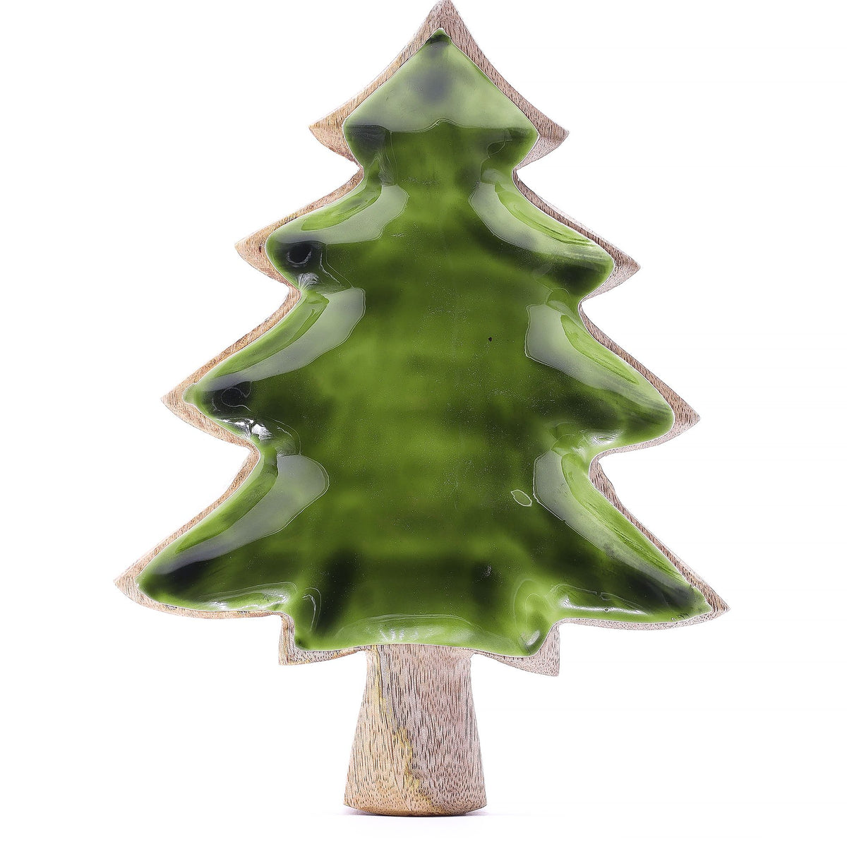 * Perdu dans la forêt – Bol en bois émaillé en forme de sapin – 25 × 19 cm