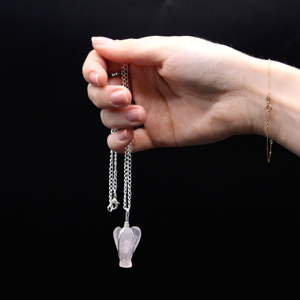 Pendentif ange gardien en améthyste - avec chaîne