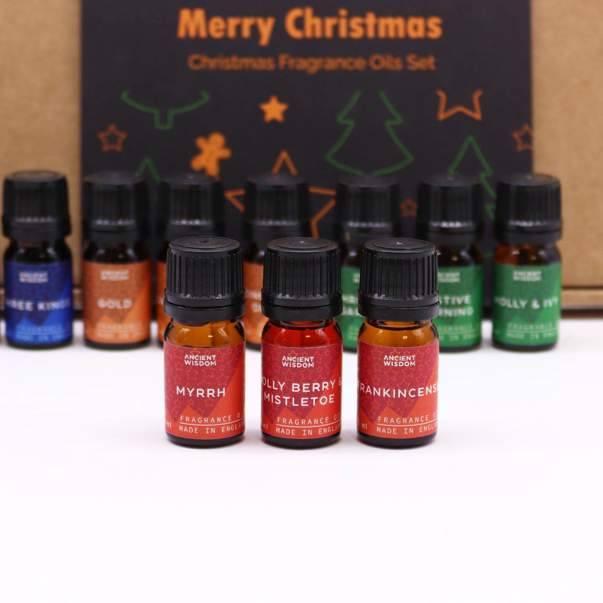 * Coffret d’huiles parfumées Senteurs sacrées de Noël – 12 × 5 ml