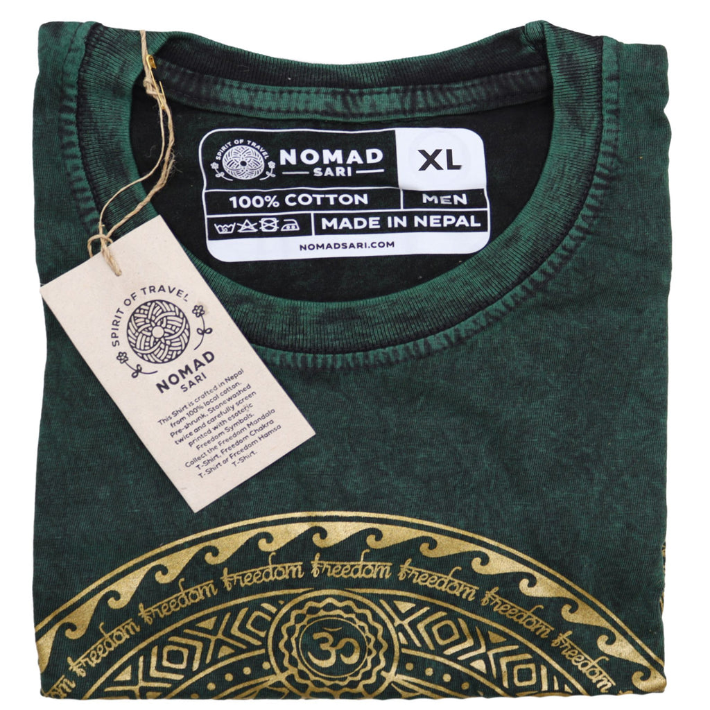 * T-Shirt en Coton Délavé Nomad Sari – Chakra – Vert – XL