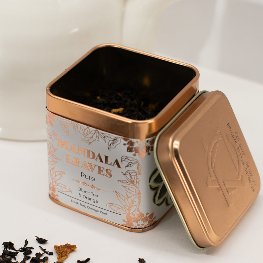 Thé Noir Bio Narnaja 50g – Thé Noir Écorce d’Orange Artisanal | Boîte Métallique Réutilisable