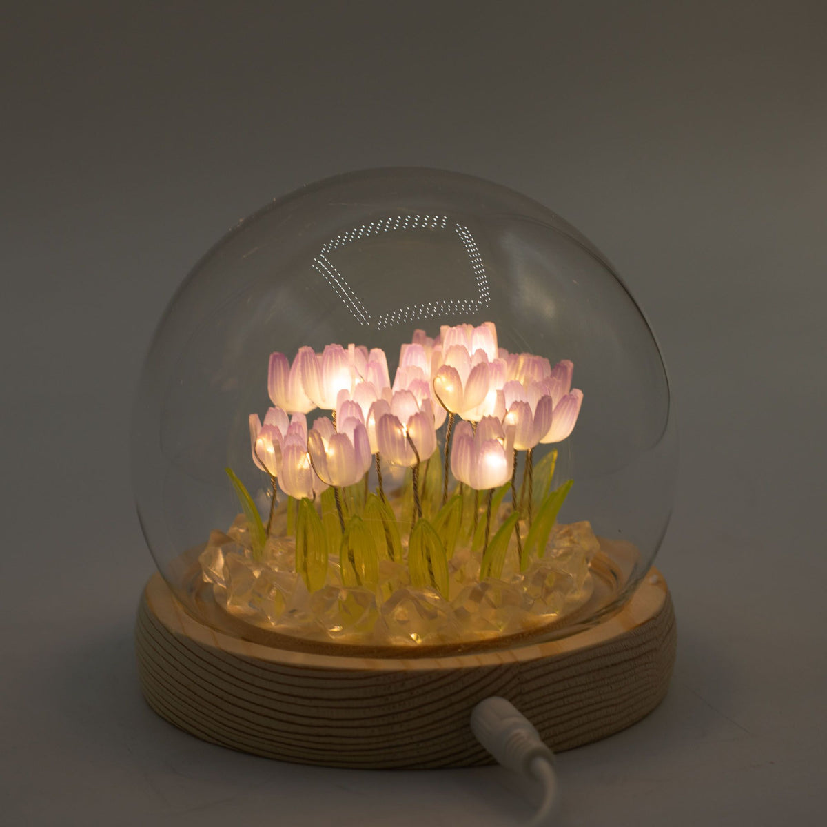 * Cloche lumineuse florale – 20 tulipes LED USB