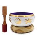 * Grand coffret de bol chantant Yin et Yang blanc et violet, 14 cm