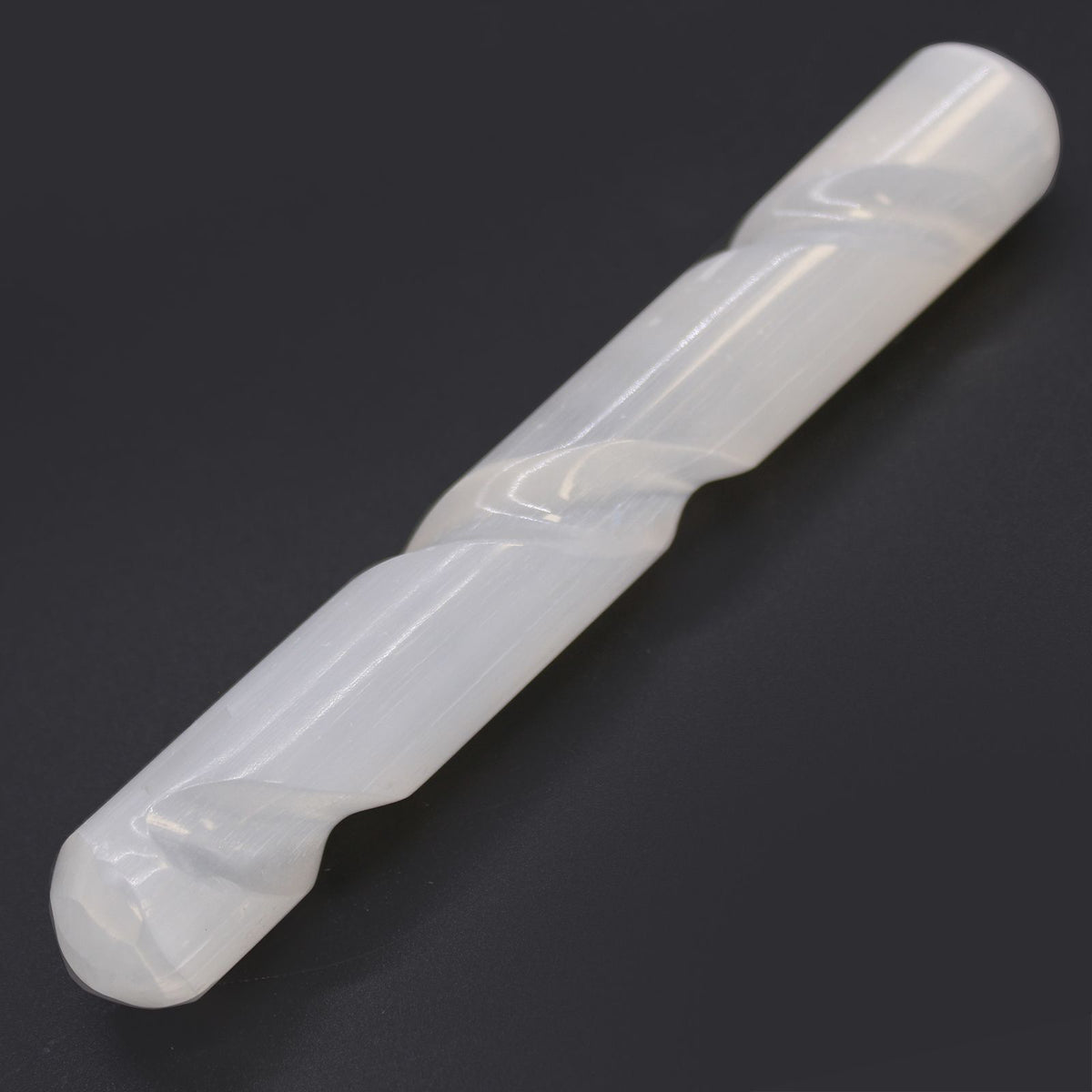 Baguette en Spirale de Sélénite - 16 cm (Extrémités Arrondies)