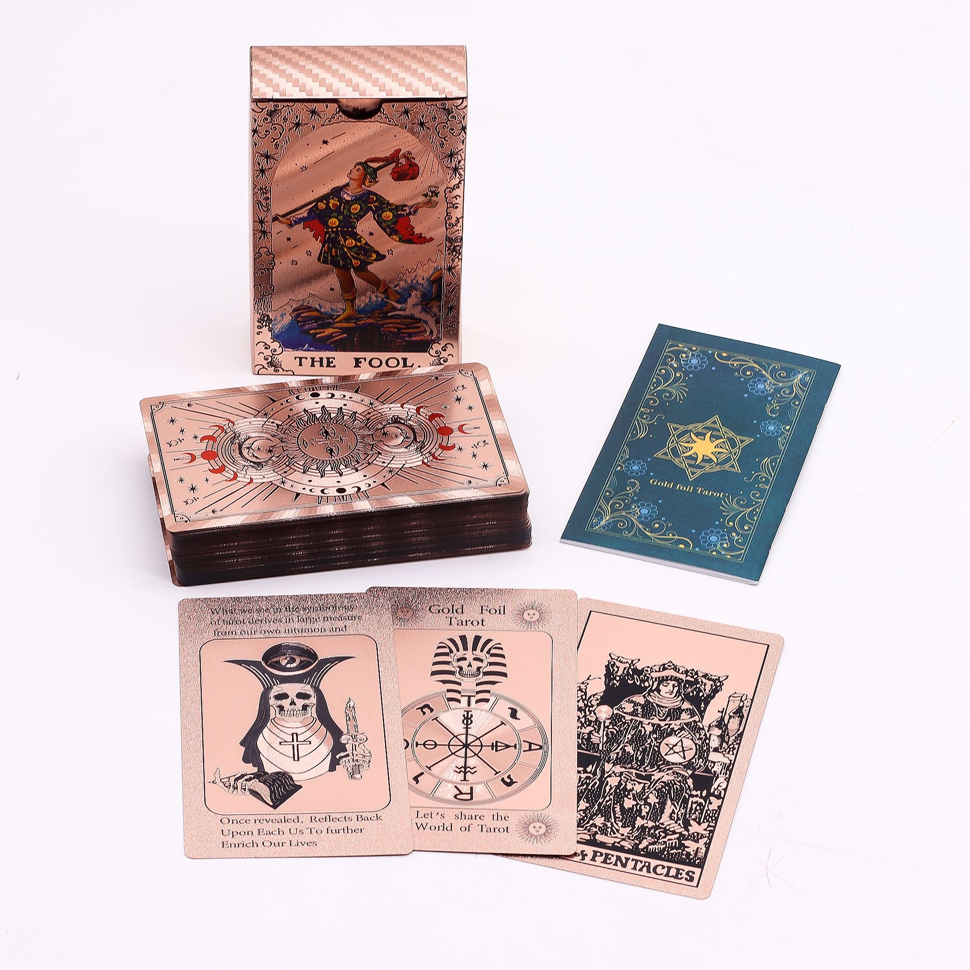 Jeu de Tarot Feuille d'Or Rose - Phases de Lune - avec Livret