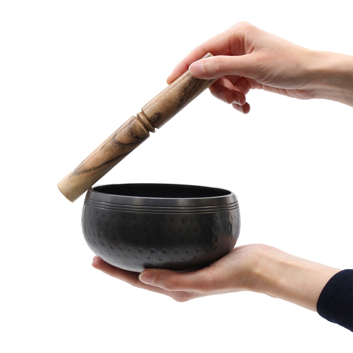 * Petit bâton en bois poli pour bol chantant, 19 cm