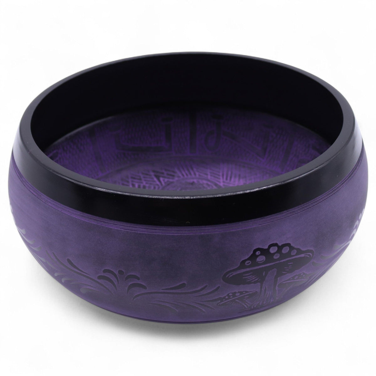 * Bol chantant Champignon à forte sonorité – Brume violette (23 × 10,5 cm, 1,3 kg)