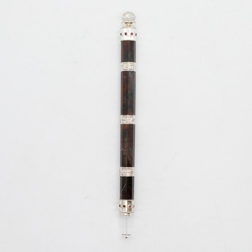 * Baguette souveraine Bloodroot en jaspe multicolore – Boule de cristal, 26 cm