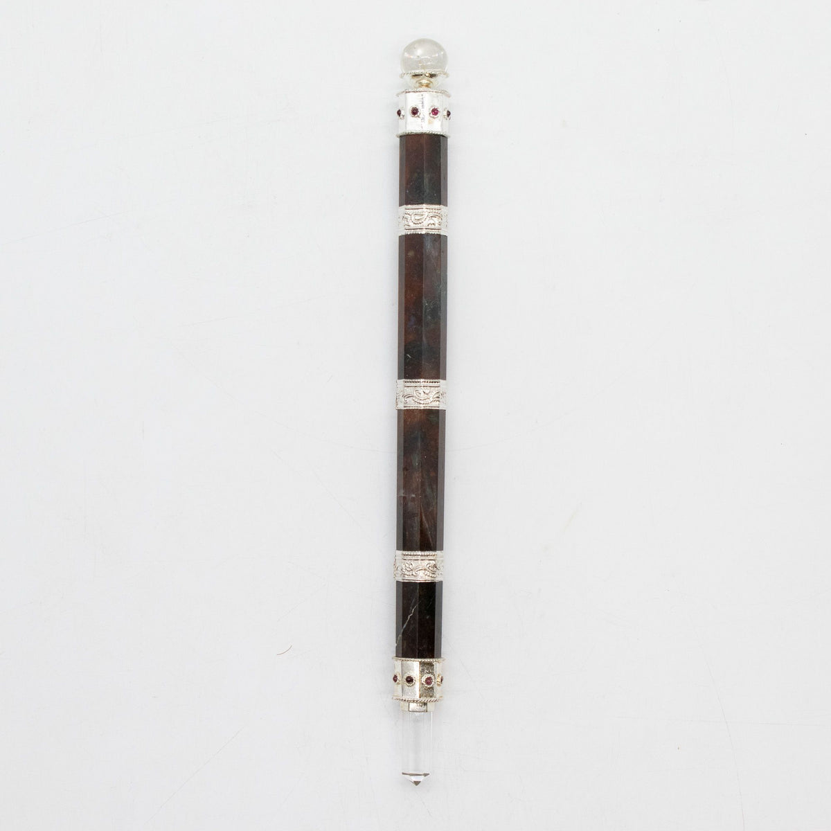 * Baguette souveraine Bloodroot en jaspe multicolore – Boule de cristal, 26 cm