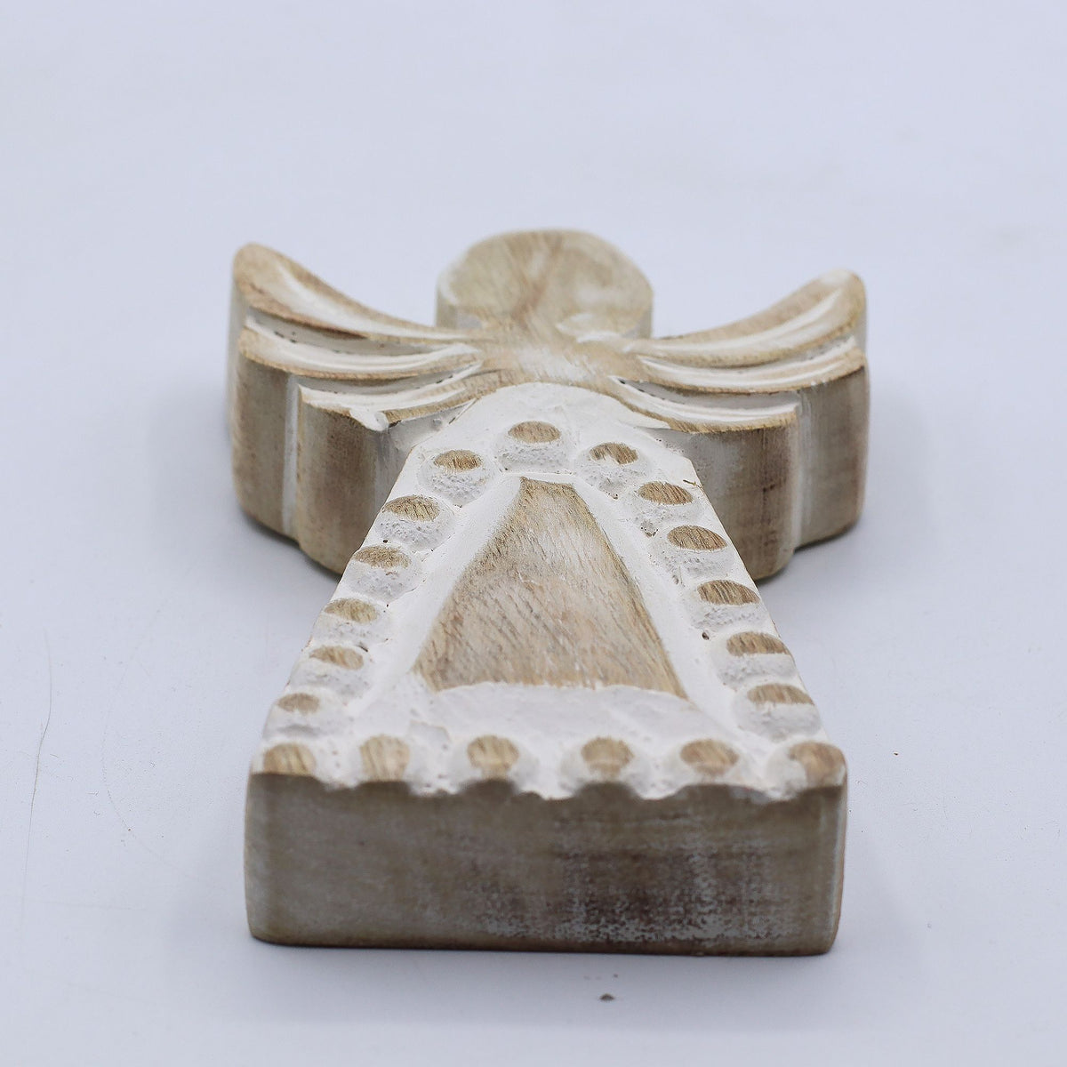 * Ange en bois de manguier – Finition blanchie