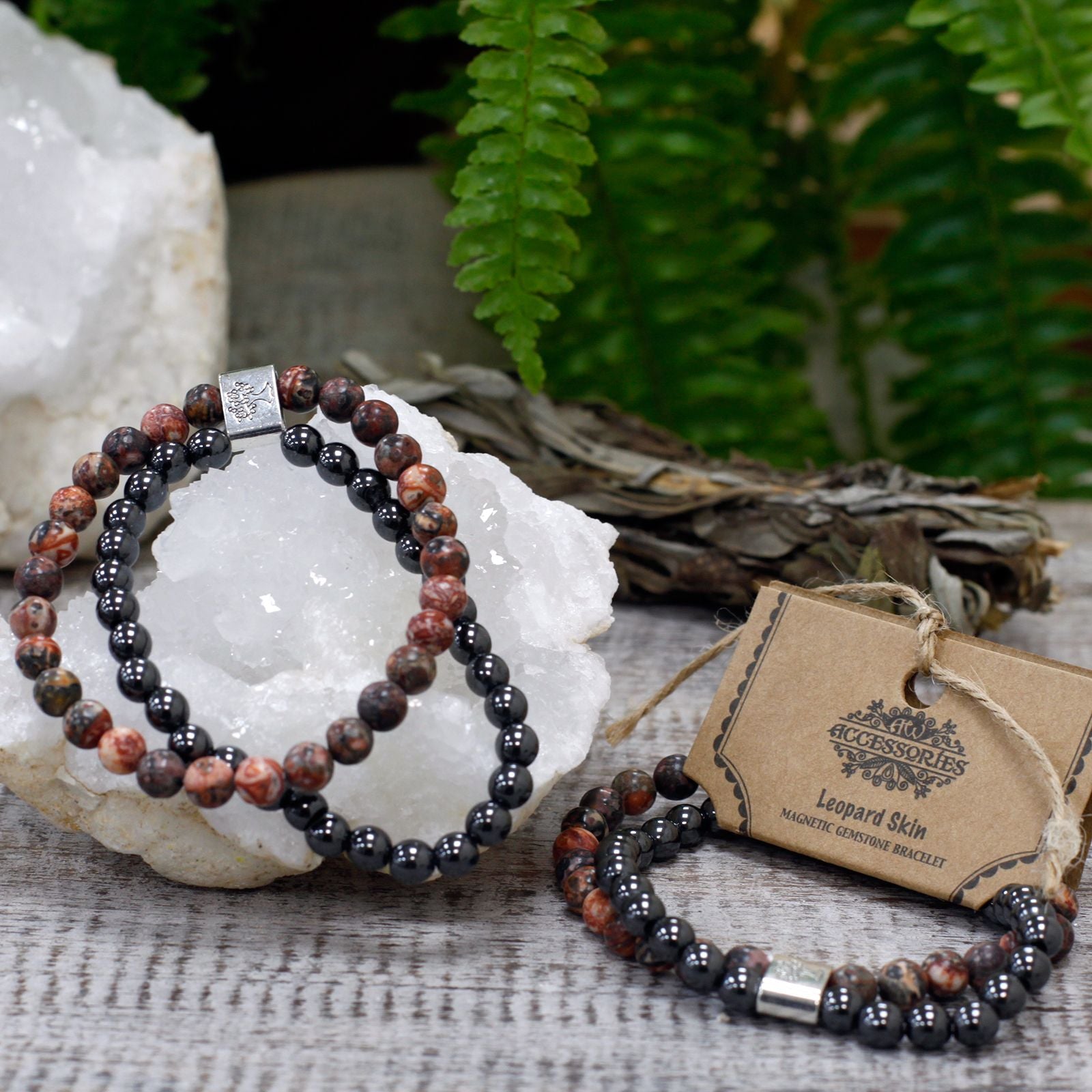Bracelet Magnétique en Pierres Naturelles – Jaspe Peau de Léopard