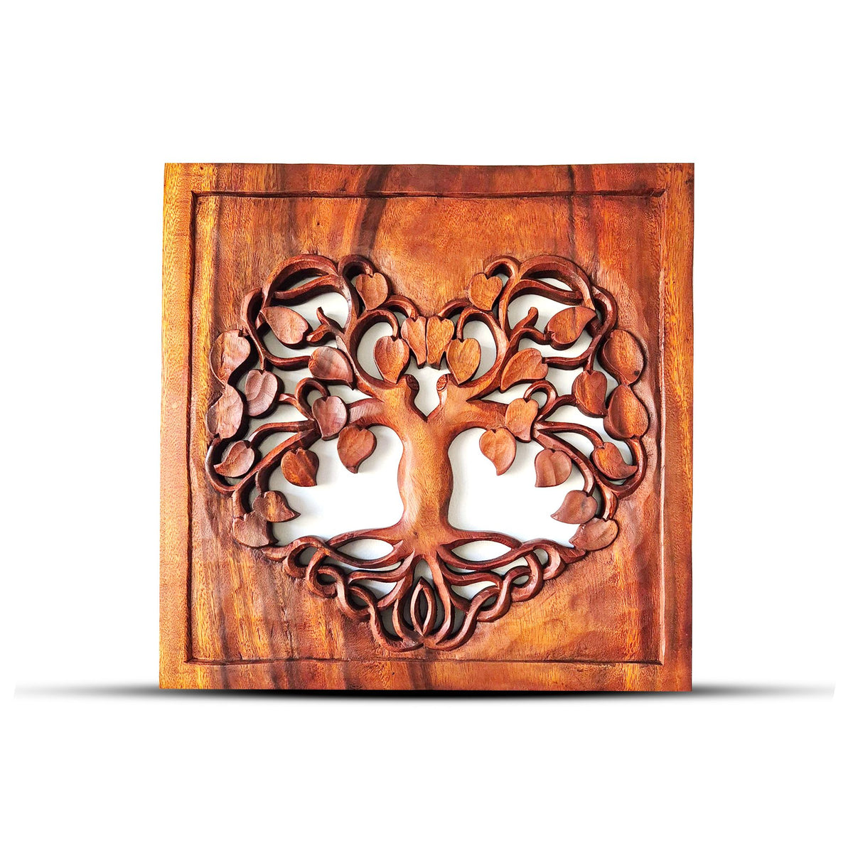 * Panneau décoratif carré Arbre de Vie, motif cœur, 40 × 40 cm