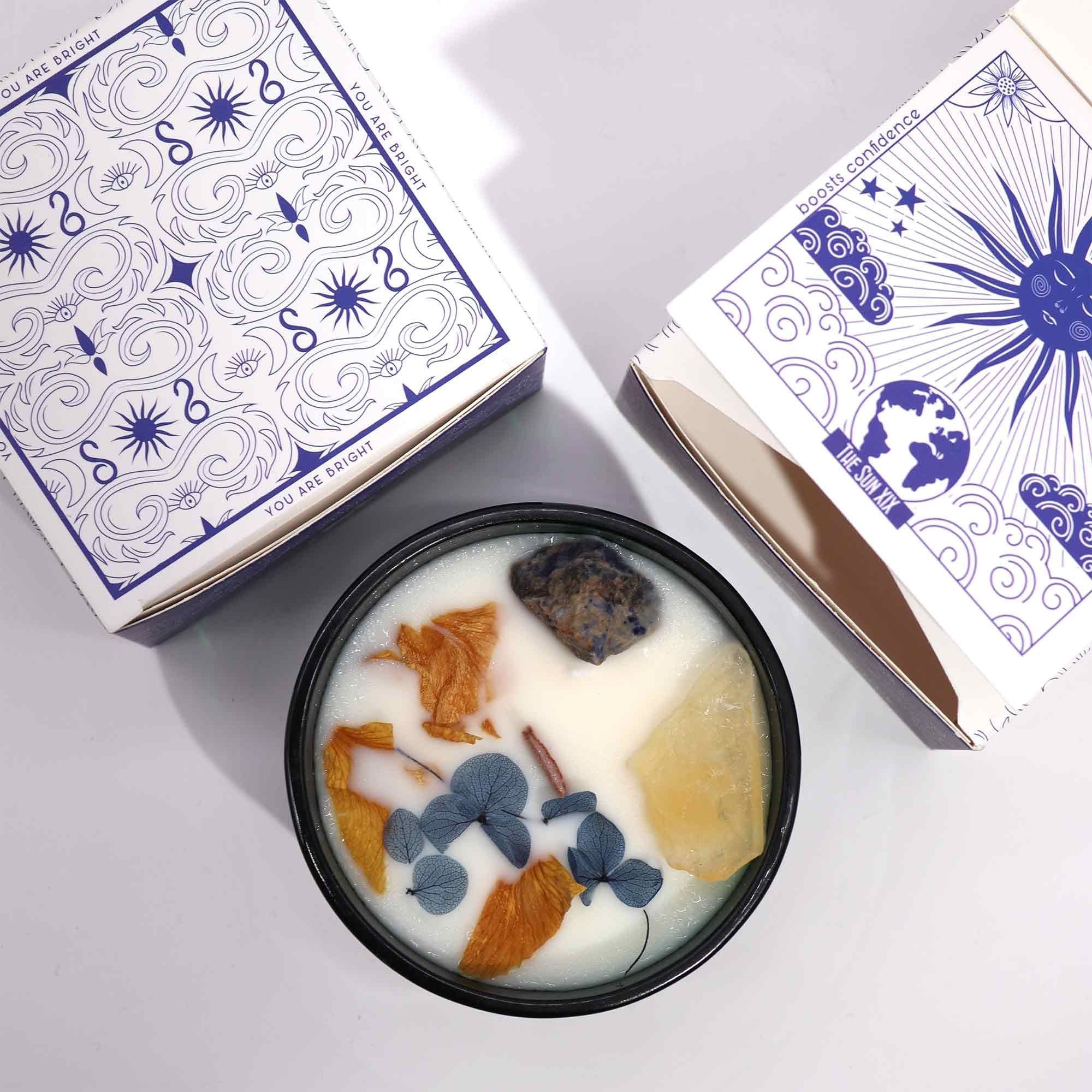 Bougie Magique aux Fleurs & Cristaux Hop Hare – Le Soleil