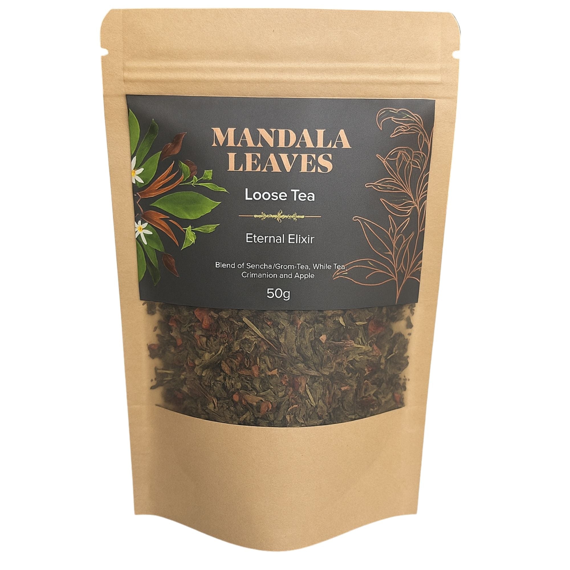 Élixir Éternel 50g – Thé Blanc Jeunesse Éternelle Sencha & Pai Mu Tan | Sachet Artisanal