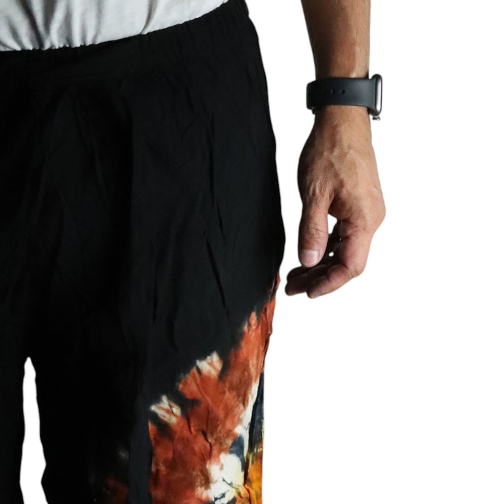 Pantalon de Détente Style Japonais – Noir Chocolat & Orange – M