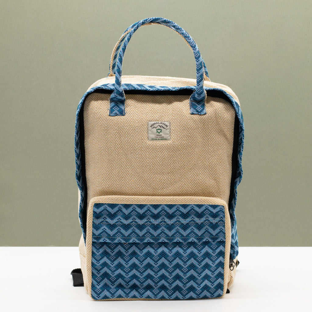 Grand Sac à Dos Katmandou – Motif Dhaka Traditionnel | 39x28x13cm | Artisanal Népal