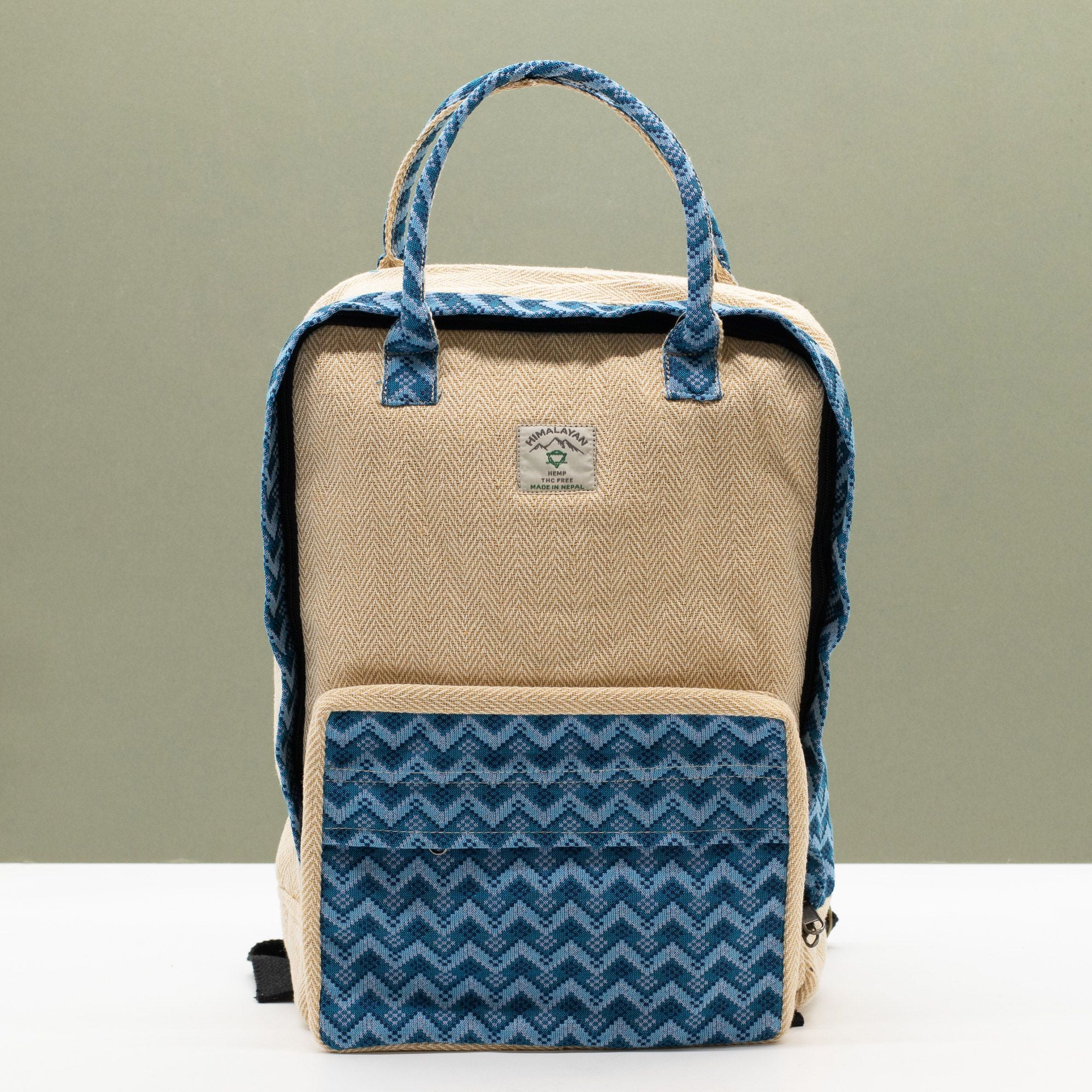 Grand Sac à Dos Katmandou – Motif Dhaka Traditionnel | 39x28x13cm | Artisanal Népal