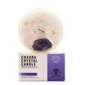 Bougie Cristal Chakra du Troisième Œil – Améthyste & Quartz Rose