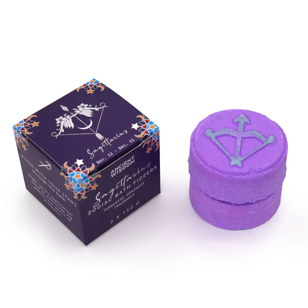 * Coffret de Galets de Bain Effervescents du Zodiaque avec Horoscope – Sagittaire