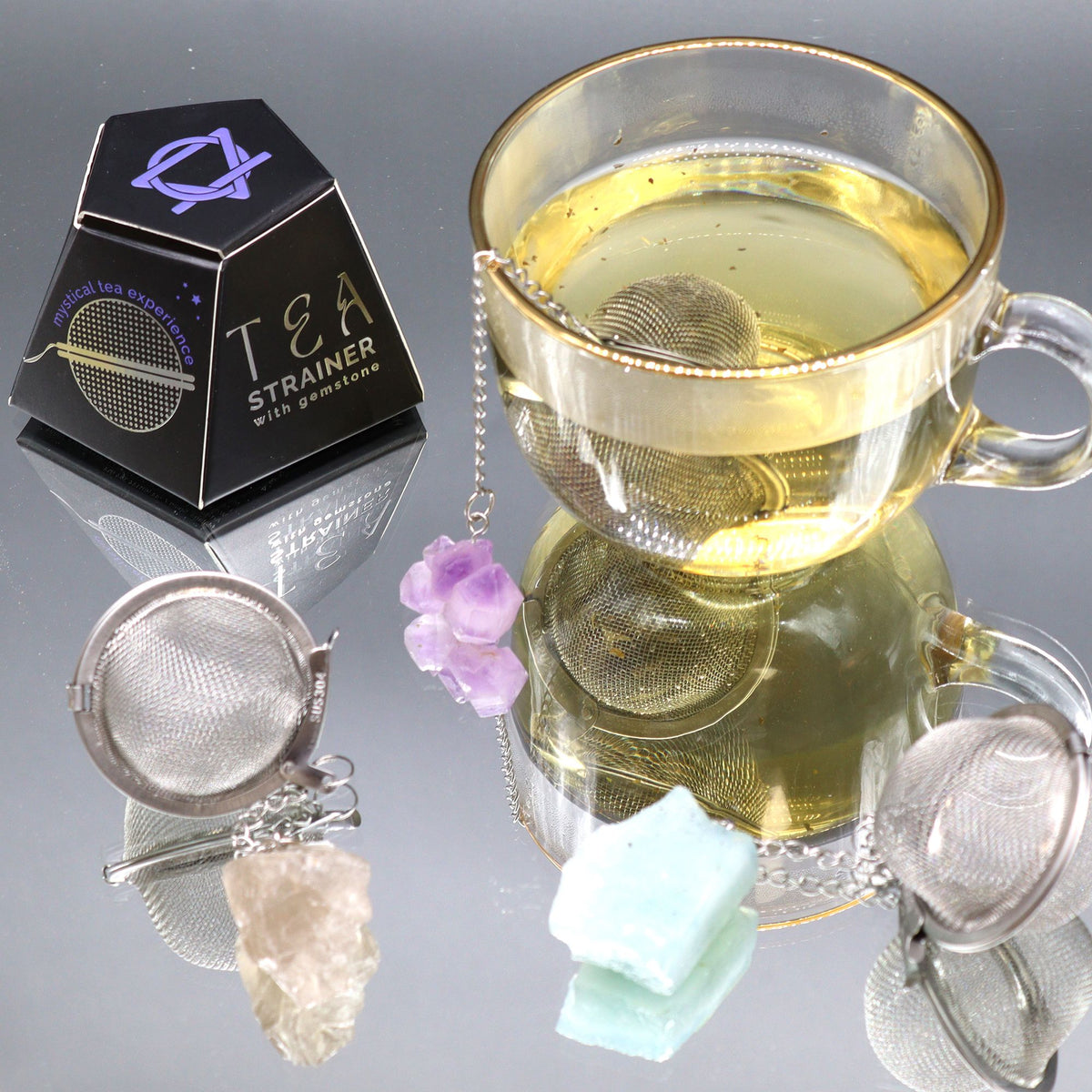 * Infuseur à thé avec cristal de roche brut