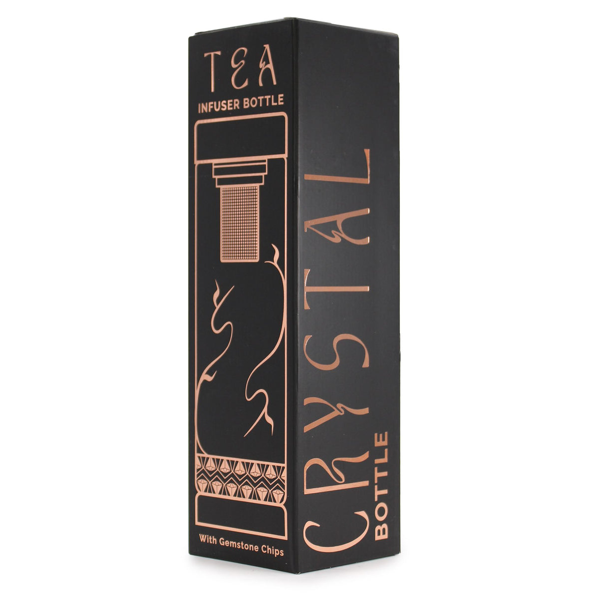 Bouteille infuseur à thé en verre, doré rose et améthyste (500 ml)