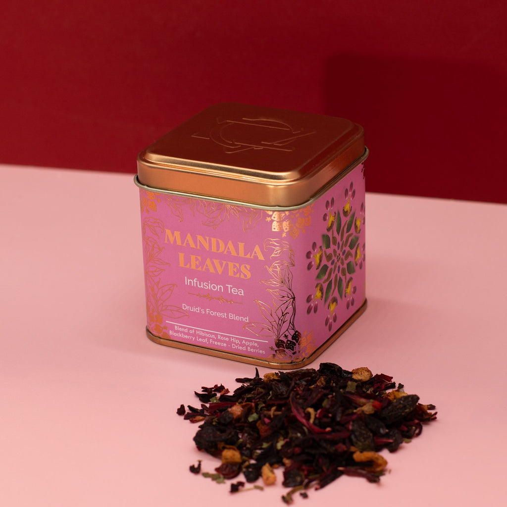 Forêt du Druide 50g – Infusion Fruits Rouges Hibiscus Pomme | Boîte Métallique